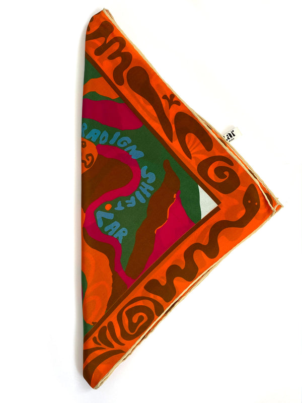 Paradigm Shift Orange Silk Scarf