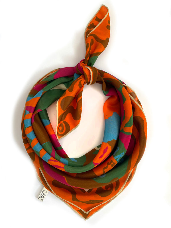 Paradigm Shift Orange Silk Scarf