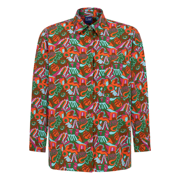 Tempo Oversize Longsleeve Green Cotton Shirt
