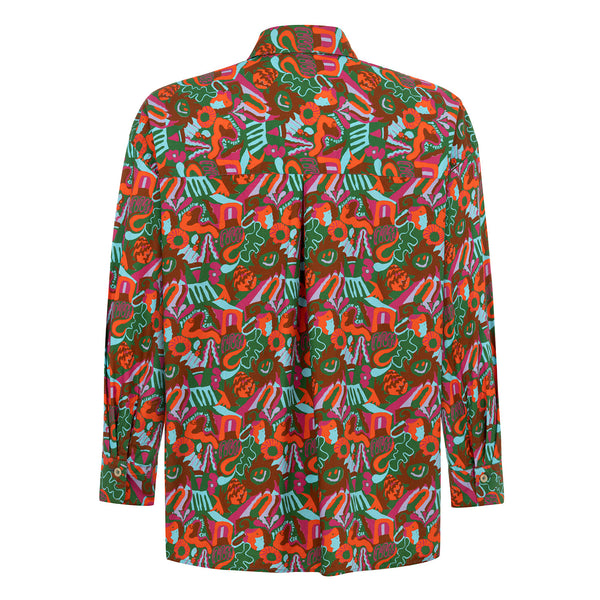 Tempo Oversize Longsleeve Green Cotton Shirt