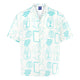 Wish Ivory White and Turquoise Hawaiian Cotton Shirt