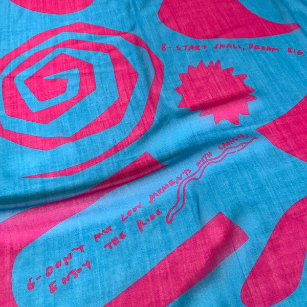 Lys Cyan and Magenta Wool Scarf
