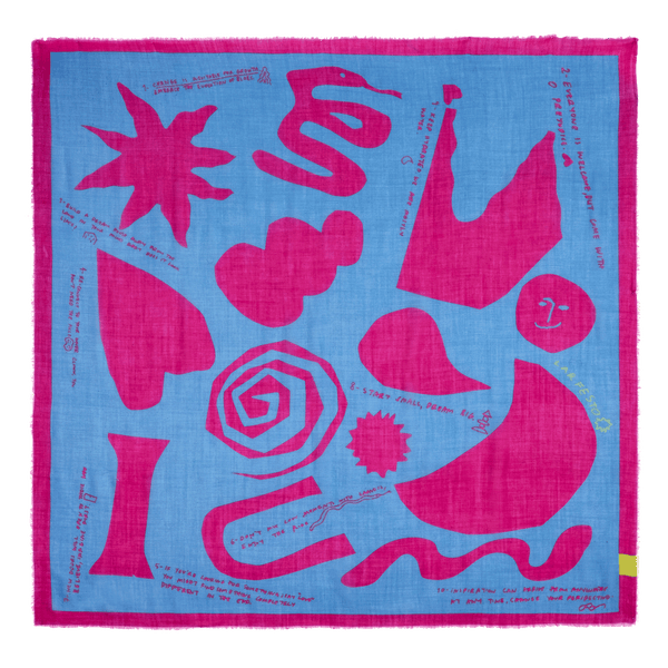Lys Cyan and Magenta Wool Scarf