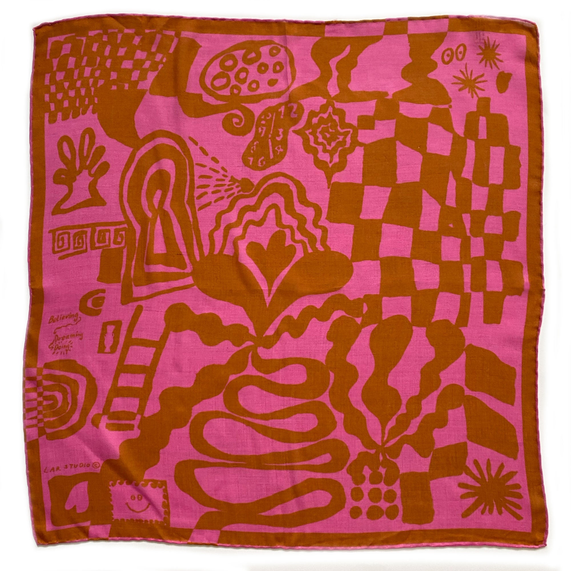 BRICK BY BRICK PINK SCARF