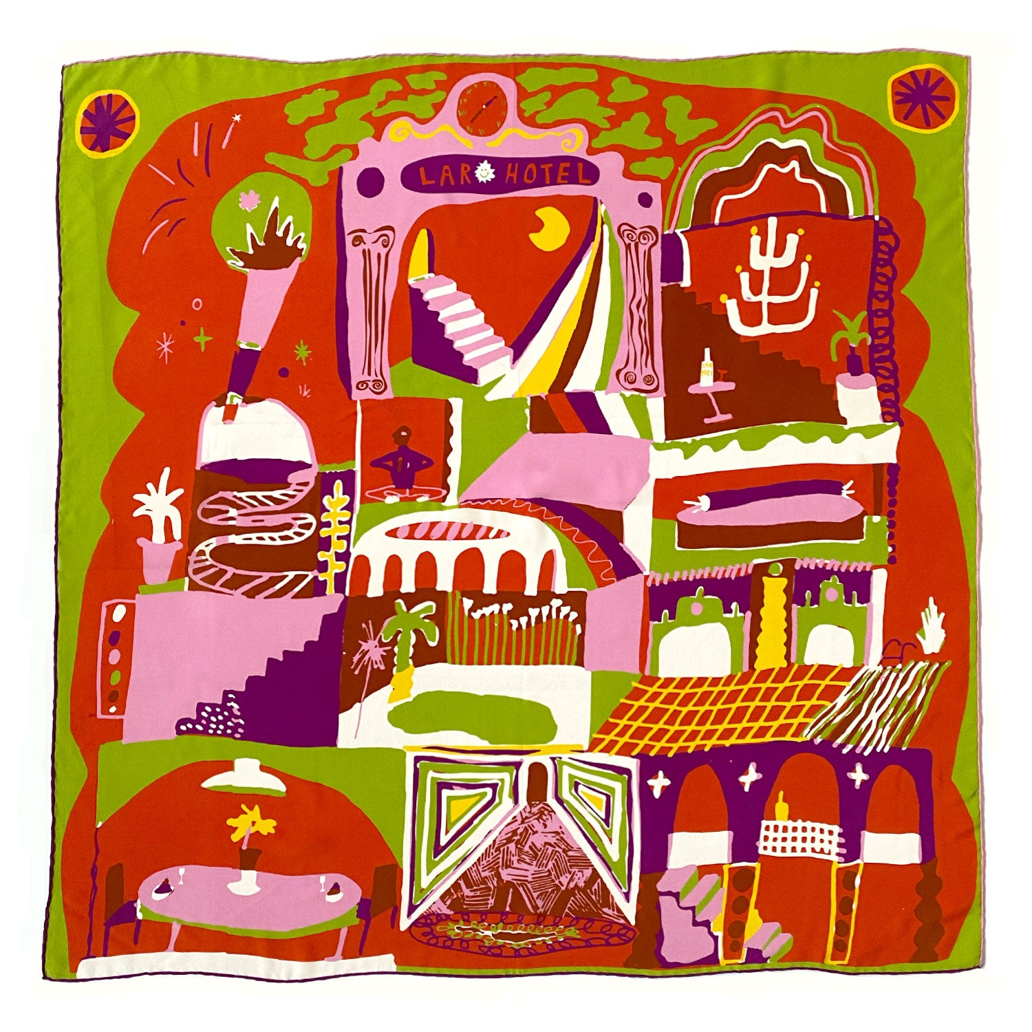 HOTEL ORANGE SILK SCARF