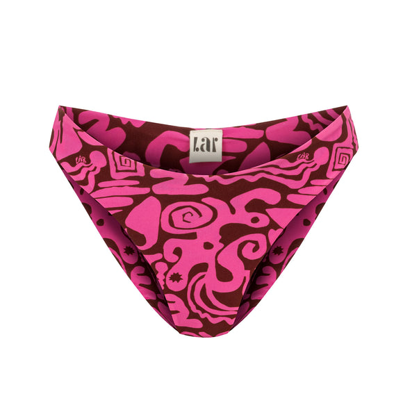Pragma Pink and Brown Bondi Bikini Bottom