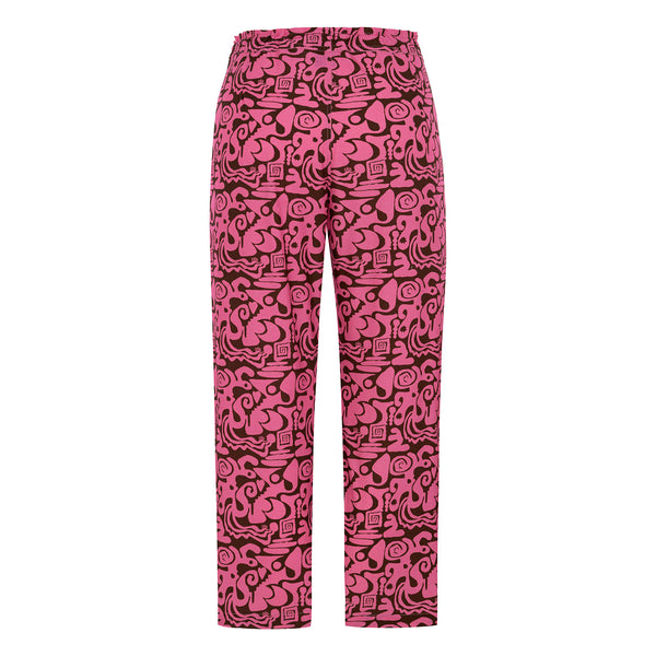 Pragma Pink And Brown Poplin Cotton Pants