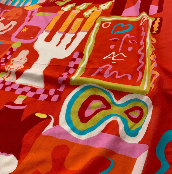 Moka Coral Red Wool Scarf