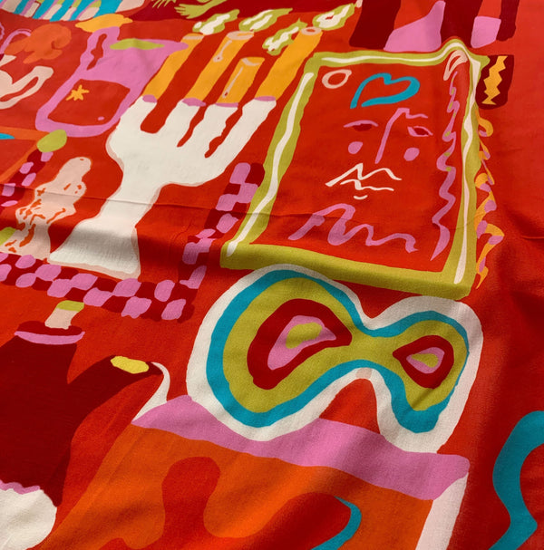 Moka Coral Red Wool Scarf